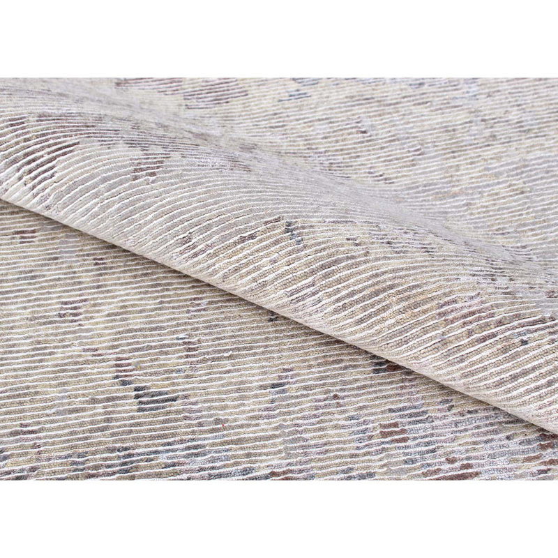 Tapis argent noué à la main de haute qualité, Rectangle 2 pi x 3 pi