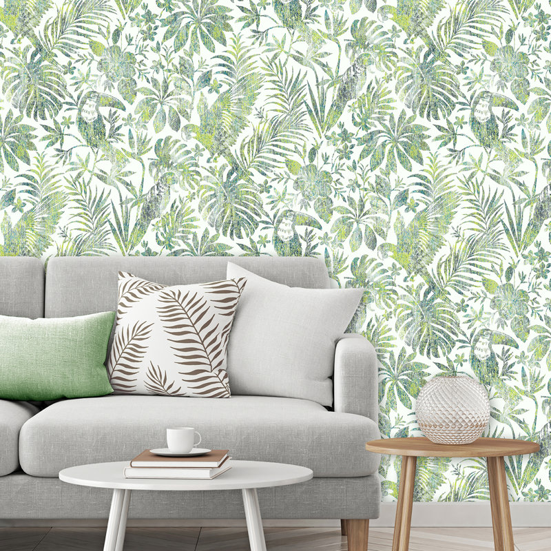 Papier peint adhésif Birdsong Tropic, Vert