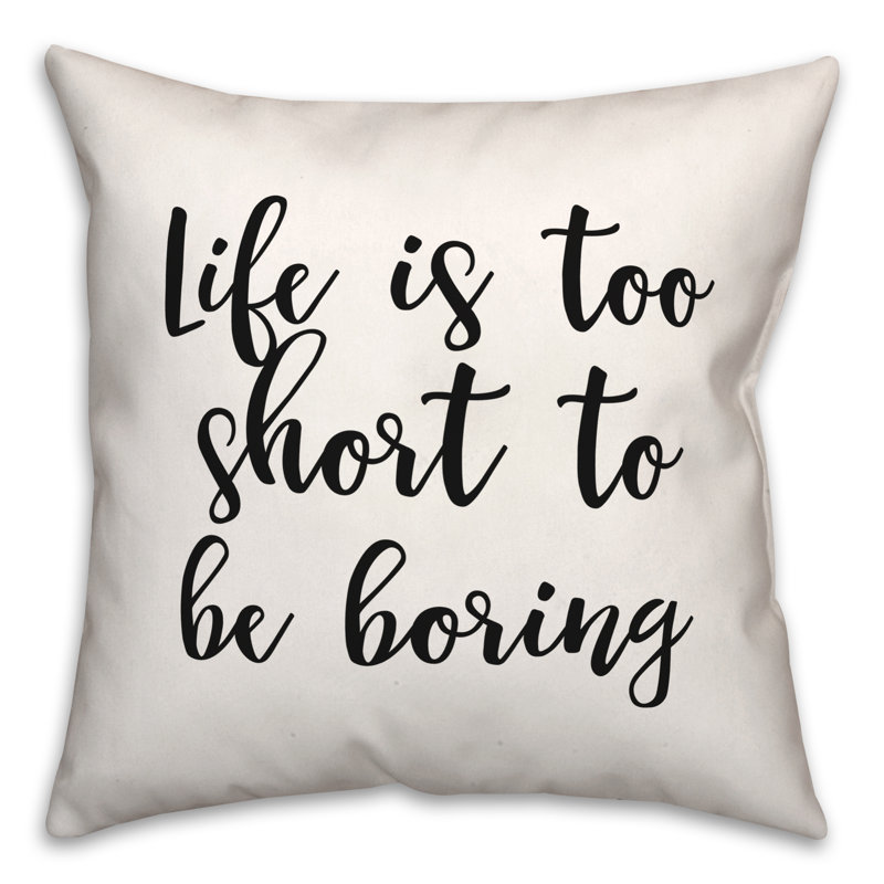 Black And White Typography Collection Throw Pillow