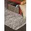 Tapis brun clair en laine à poil long fait à la main-582381020