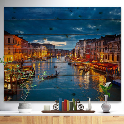 Cityscape 'Grand Canal at Night Venice' Photograph