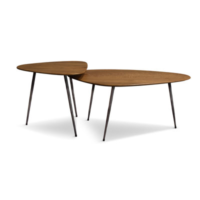 Brooxie Solid Wood Top Nesting Coffee Table