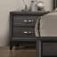 Table de chevet à deux tiroirs gris avec pieds en bois, mobilier de chambre à coucher | Idée de cadeau