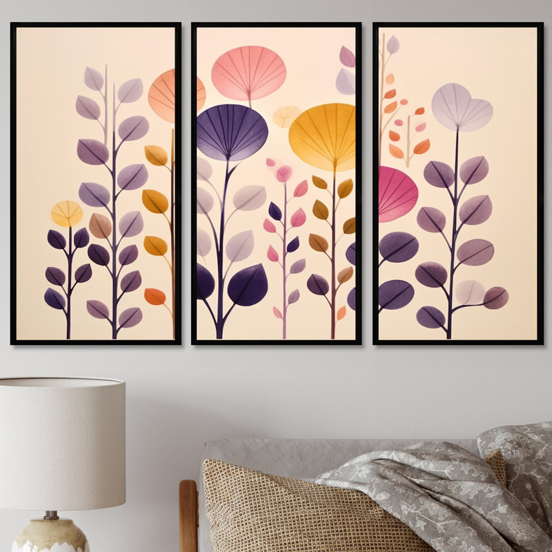 Ensemble de décorations murales Botanicals, Cadre flottant noir, H 32 po x l 48 po x P 1 po