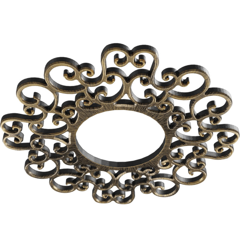Reims Architectural Grade PVC Pierced Ceiling Medallion, 40" H x 40" W x 1" D, Antiqued Pale Gold