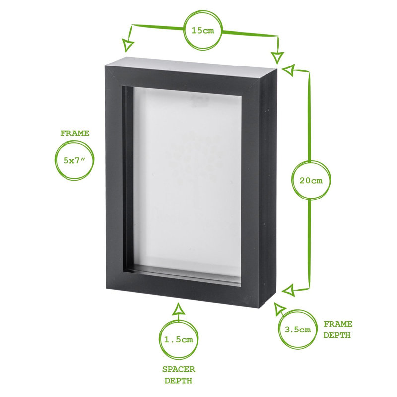Nicola Spring - 3D Box Photo Frames - 5" x 7" - White