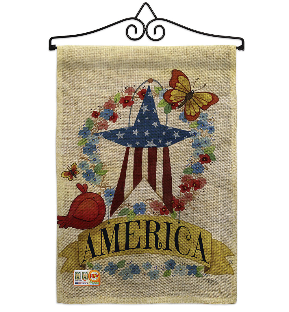 Pakarad Double Sided 18.5'' H x 13'' W Polyester Independence Day Flag Set The Holiday Aisle®