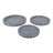 Coastal Resin & Wood Decorative Trays - Blue Striped Design - 16" 14" & 12" Round Nesting Display - Home & Office Decor Set of 3