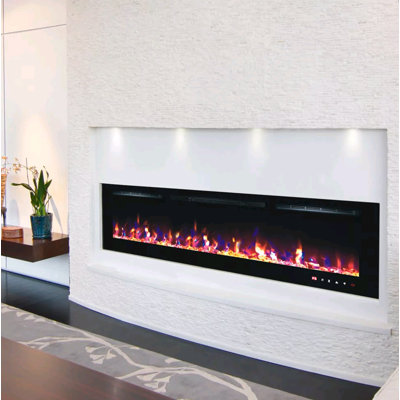 digital flames Black Electric Fireplace