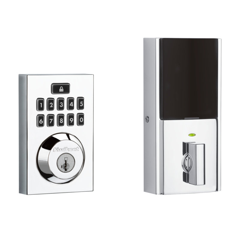Kwikset SmartCode 913 Touchpad Electronic Deadbolt, Polished Chrome