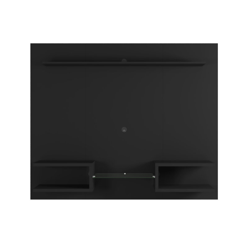 Plaza 64" Modern 6-Shelf Floating Entertainment Center for TVs up to 50" in Black, Black