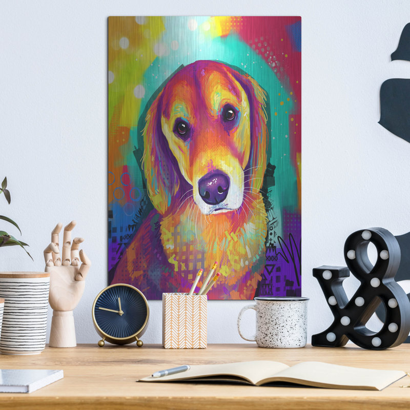 «Pop Art Golden Retriever» par Furbaby Affiliates, H 16 po x l 12 po