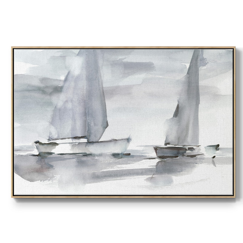 «Misty Sails II», reproduction d'art sur toile, Bois naturel, H 25 po x l 37 po x P 2 po