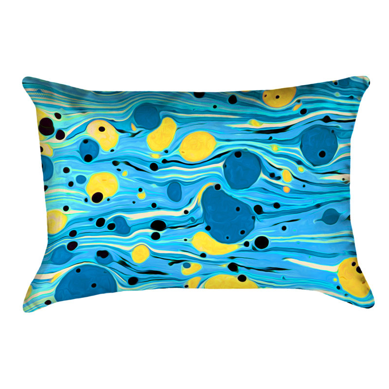 Coussin Katelyn Elizabeth, Bleu, Simili suède