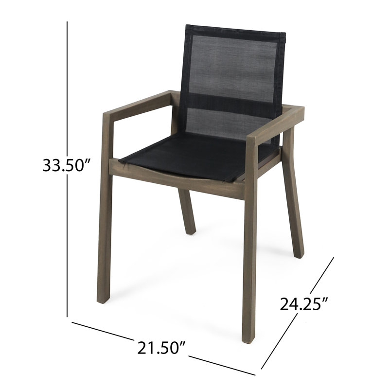 7 pièces en bois pour l'extérieur, 6 chaises et une table extensible pour le patio