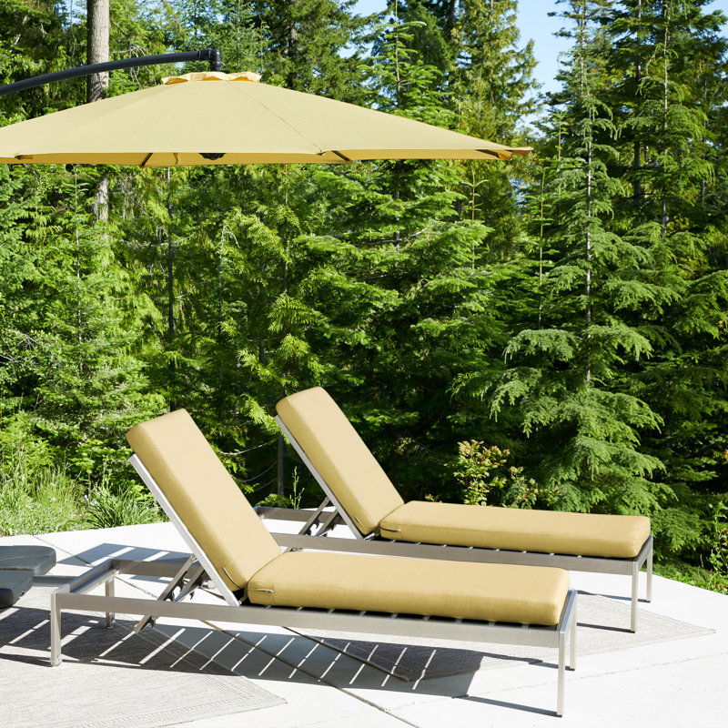DUCKCOVERS All-Weather Outdoor Chaise Cushion, 21" H x 72" W x 3" D, Straw