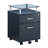 Rolling File Cabinet with Glass Top, Graphite-1612386284