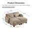 Canapé d'angle moderne à compression, canapé 2 places en chenille camel avec poufs - Maison