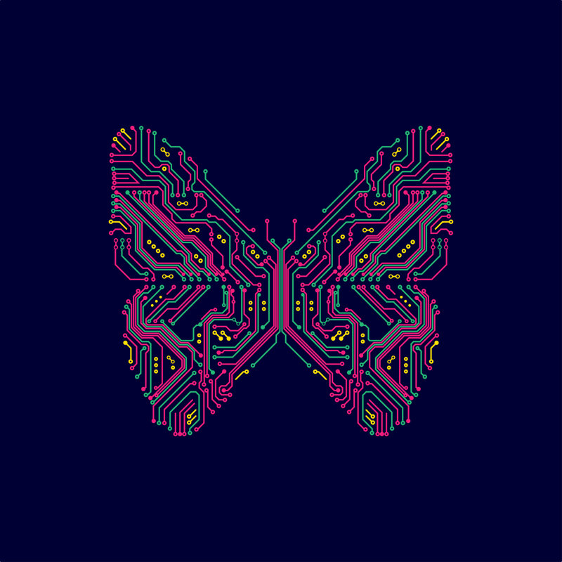 Ryson Butterfly by Jackie Niam - Wrapped Canvas Print, 30cm H x 30cm W x 3.8cm D