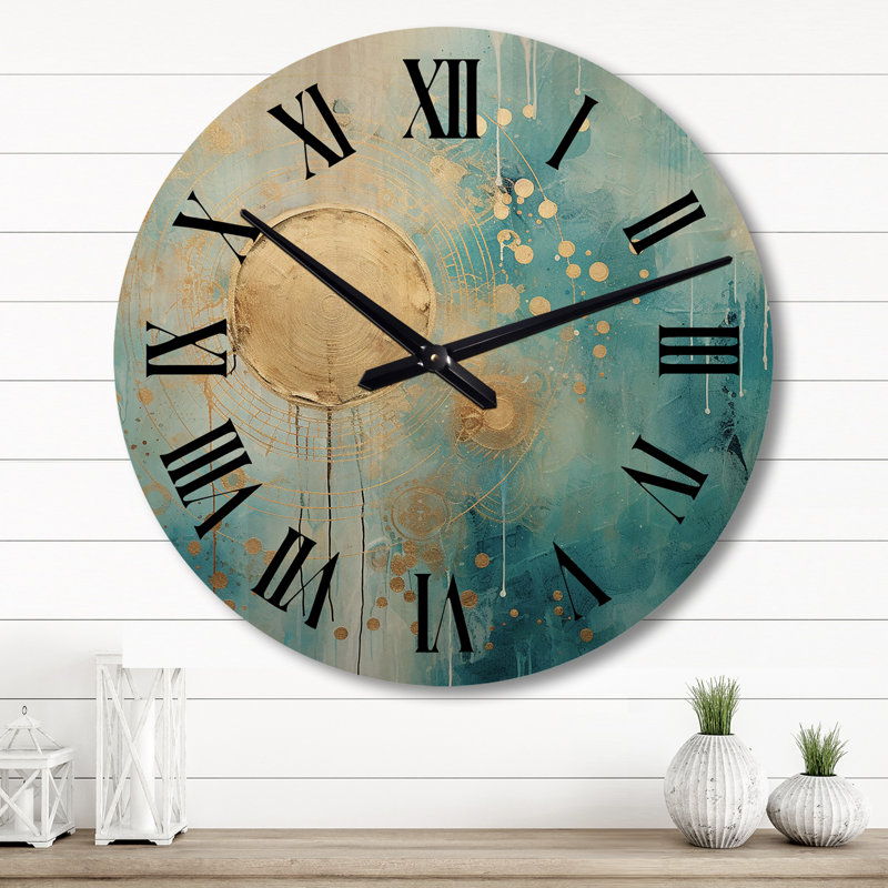 Horloge murale en bois massif Amesha, Grand