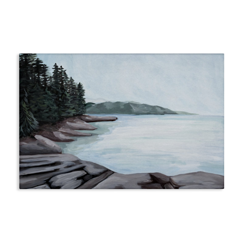 Vue rocheuse de la toile côtière, conception de Jelena Petric, H 16 po x l 24 po