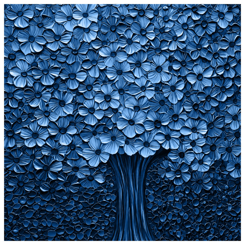 Blue Flower Tree Blankets, 50in W x 60in H