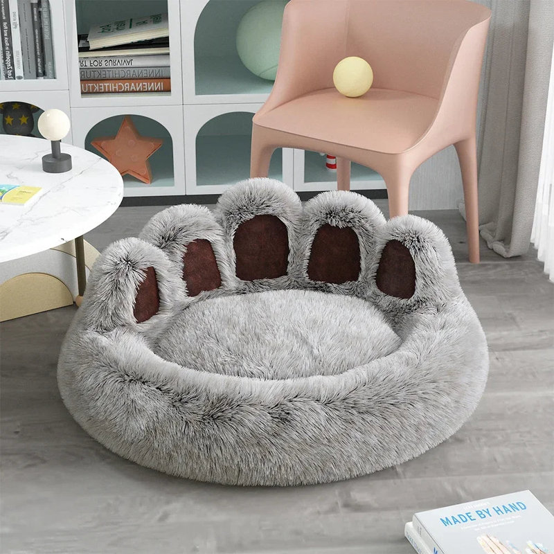 Prospe Corduroy Pet Bed, Grey/Brown