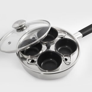 Sur La Table Egg Poaching Pan, 4 Cup, Stainless Steel