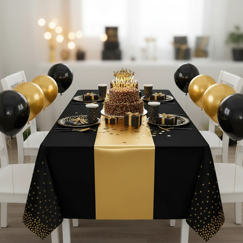 Ensemble de nappe jetable pour fête avec drap de table en soie Imperméable, résistant à la décoloration, décoration élégante pour les mariages, les anniversaires et les événements