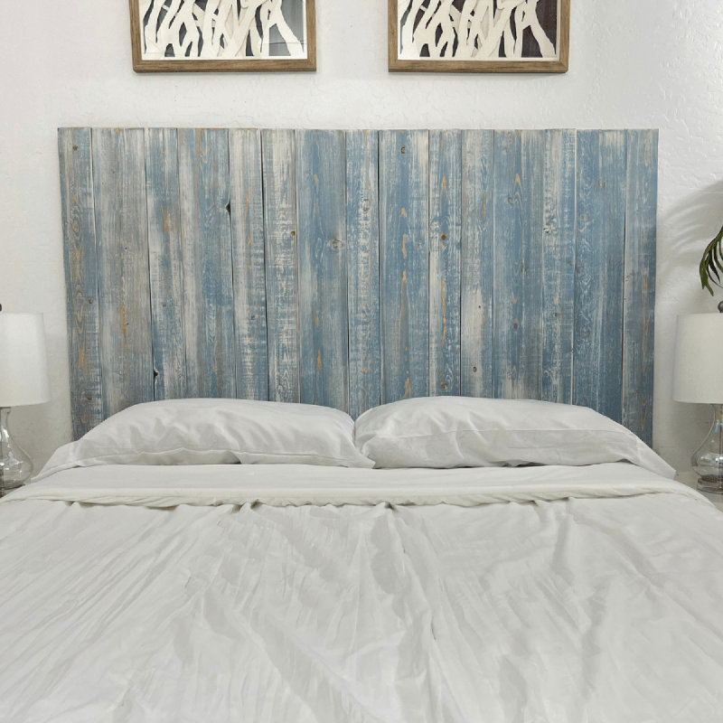 Davel Solid Wood Headboard, Full / Double, Blue Powderwash