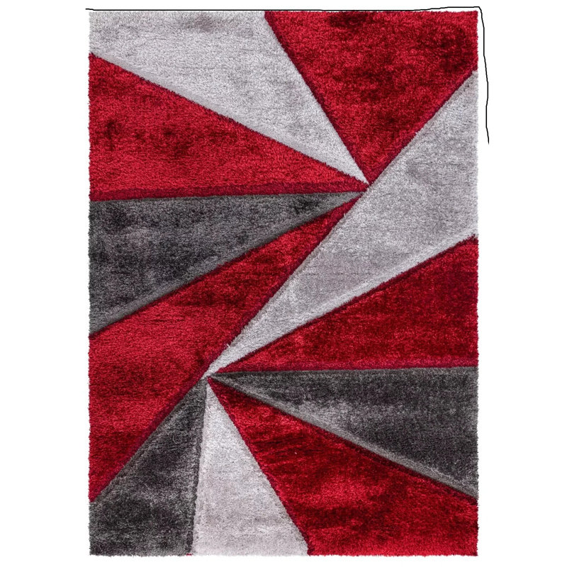 Geometric Shag Area Rug, Rectangle 120 x 170 cm
