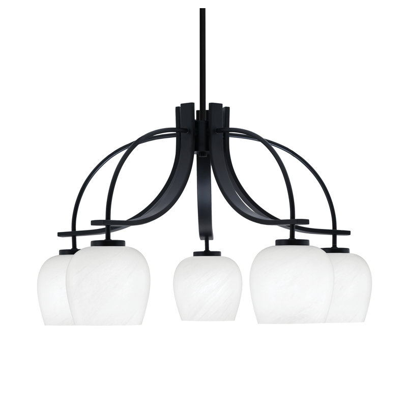 Lustre Cavella, H 16,5 po x l 27,25 po x P 27,25 po, 5, Noir mat