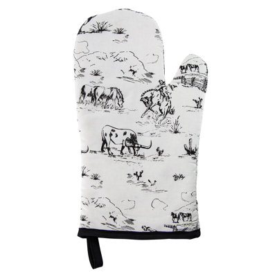 Gant de ferme rustique en coton blanc / noir Ranch Life