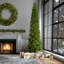 Downswept Douglas Green Fir Artificial Christmas Tree with Color + Clear Lights-506340634