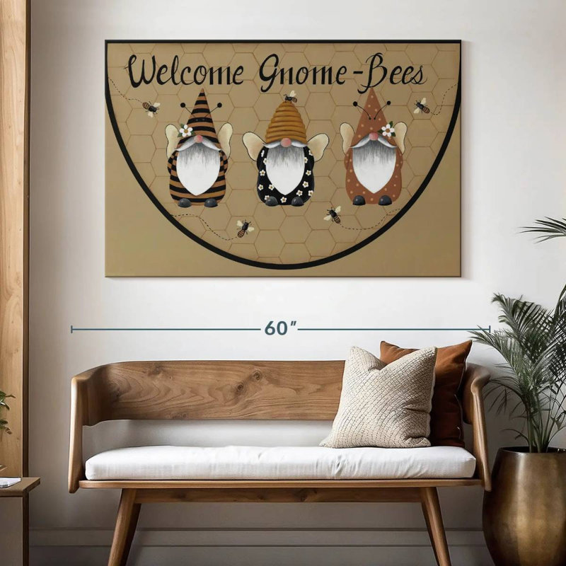 Kelan Welcome Gnome Bees, 34" H x 51" W