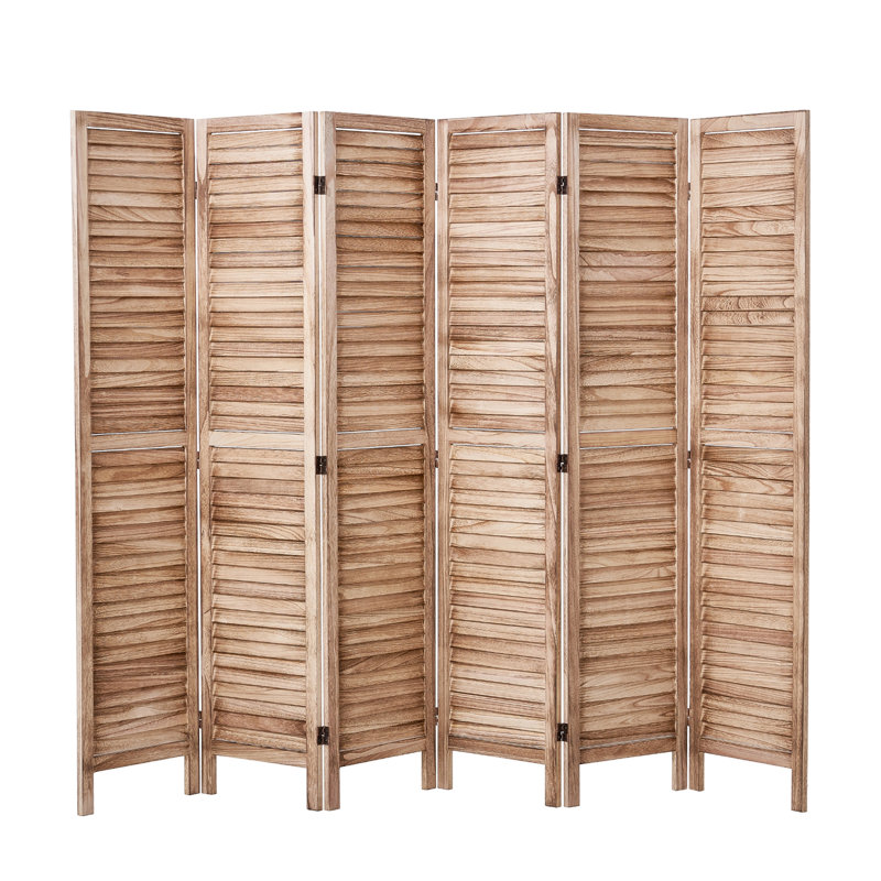 Wood Room Divider, 5.2" H x 68.5" W x 17.6" D, Wood