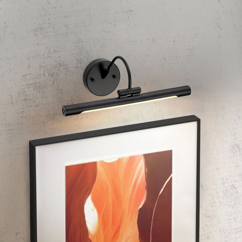 Alton 1 -Light Hardwired Dimmable LED Wall Mounted Picture Light, Black, 16.1 cm H x 38.8cm W x 20.5cm D