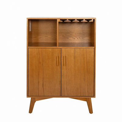 31.5" Liquor Cabinet With Wine Glass Holder & Wine Rack & Adjustable Shelf, Wine Cabinet, Kitchen Coffee Bar Cabinet, Rustic Sideboard Buffet  Cabinet With Storage For Home Farmhouse Dining Room