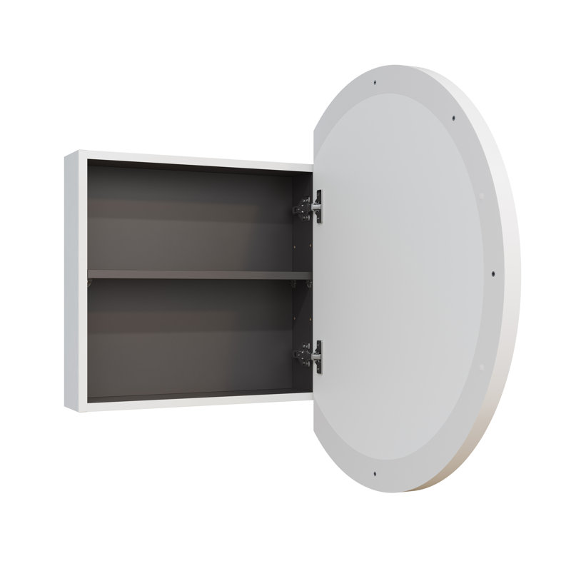 Recessed or Surface Mount Framed One Door Medicine Cabinet, White