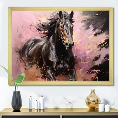 " Pink Brown Horse Vibrant Pink Equine II "