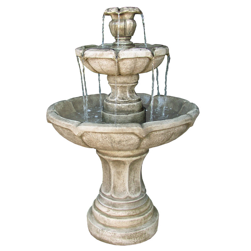 Cast Stone Positano Tiered Fountain, Forest Brown