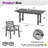 Immie 7- Piece HDPE Outdoor Dining Table Set With Chairs & Umbrella Hole, Gray-1015650110-1029547166