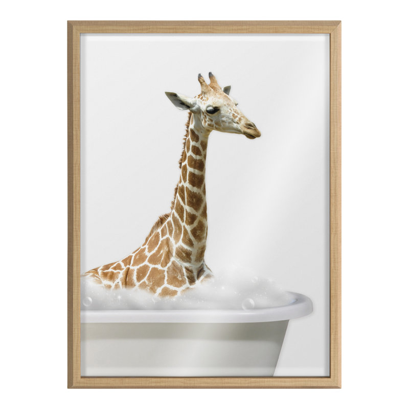 «Bathroom Bathroom Bubble Bath» par The Creative Bunch Studio - impression sur verre à cadre flottant