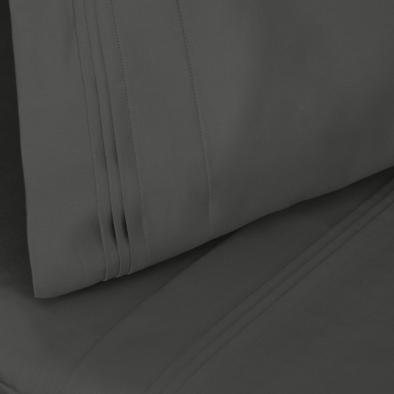 Arling 1000 Thread Count Luxury Certified Egyptian Cotton 2 Piece Sateen Pillowcase, Standard Pillowcase, Gray