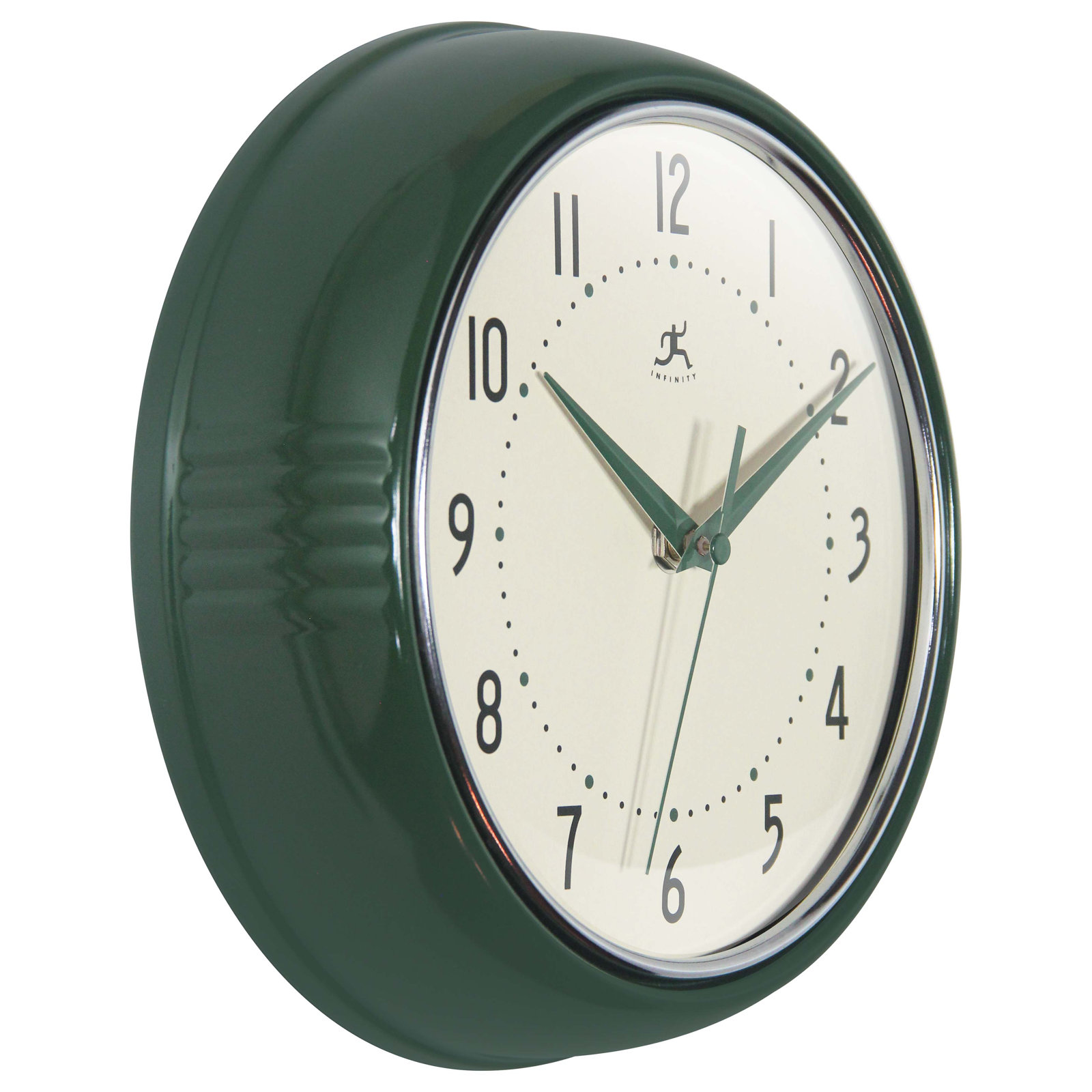 Desdra Metal Wall Clock, Hunter Green, Small