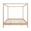 Structure de lit à baldaquin en bois massif avec support de lattes, aucun sommier requis-698833412