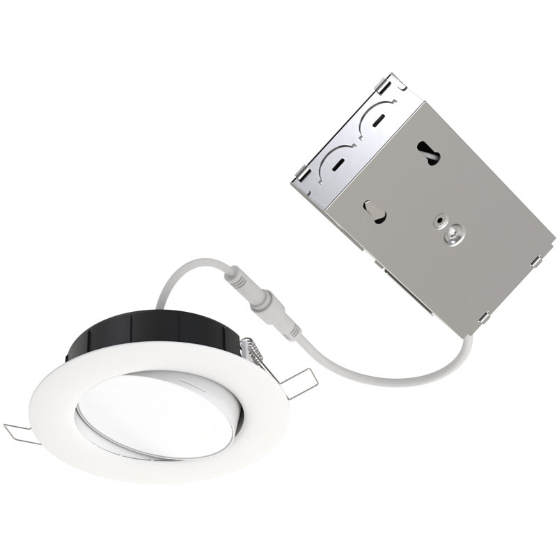 4-Inch Adjustable White LED Recessed Downlight with Trim