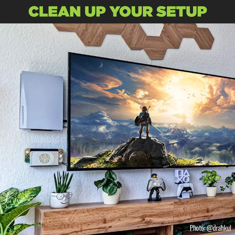 Support mural pour console et interrupteur OLED HIDEit