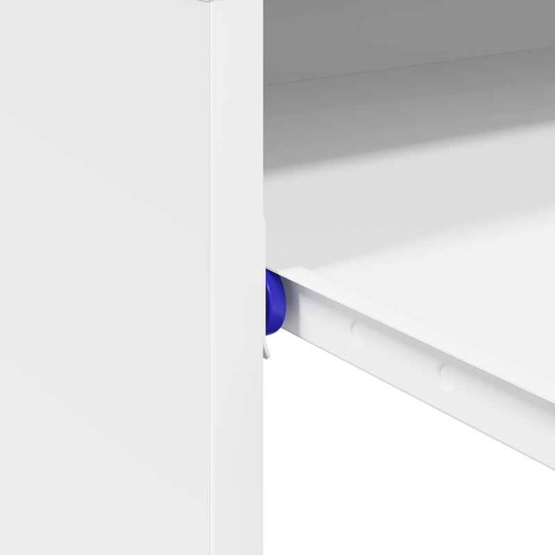 Computer Desk Engineered Wood Compact Simple, White