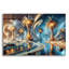 Art mural en verre épique «Palm Beach Abstract 3» par Rey Klimt, 16 po x 12 po-1516076233